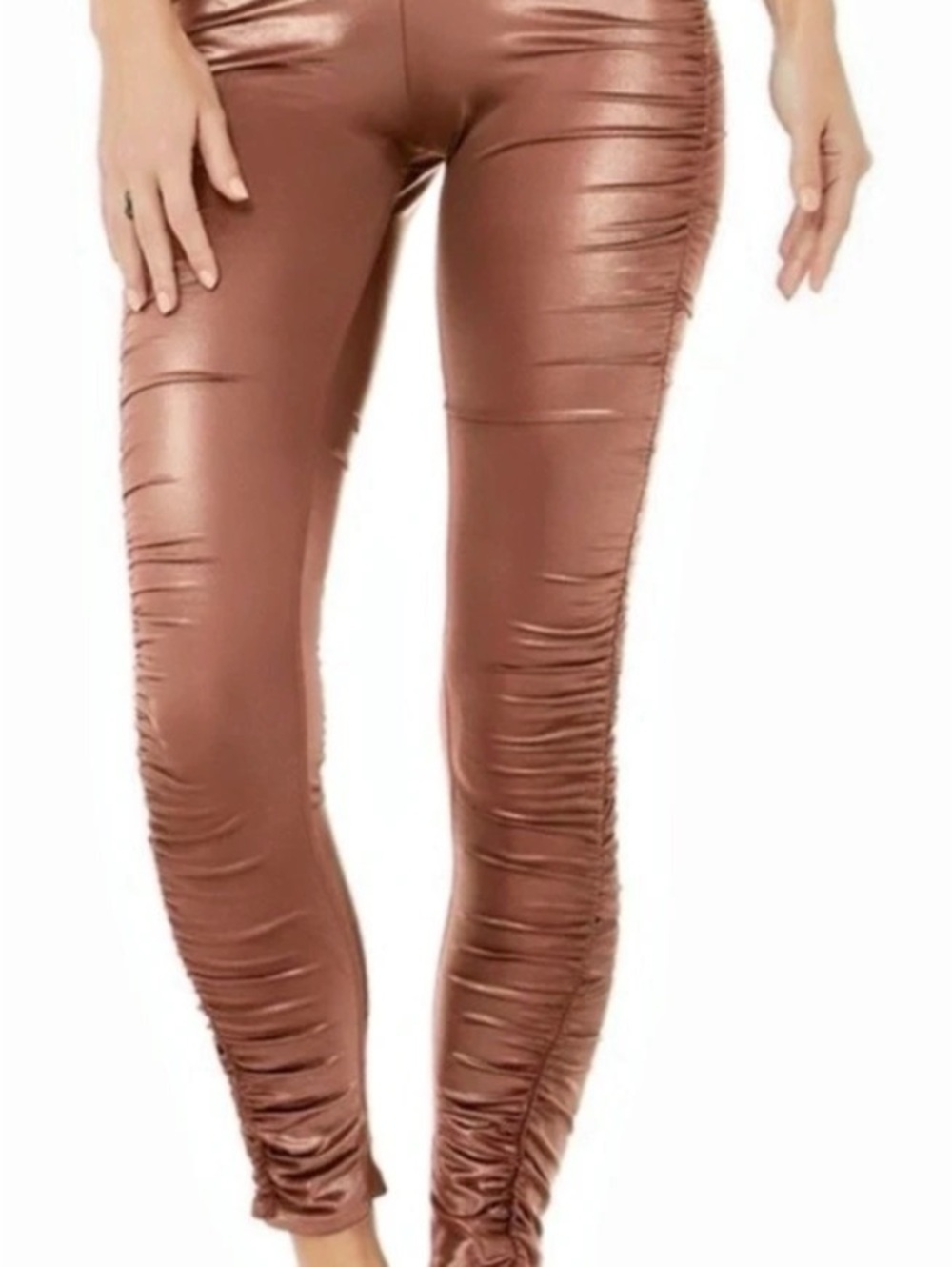 Alo Ruched Leggings in Brown Like New